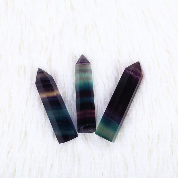Natural Fluorite Crystal Point – 4–7cm Colorful Striped Healing Wand for Energy Work & Decor  About This Product: