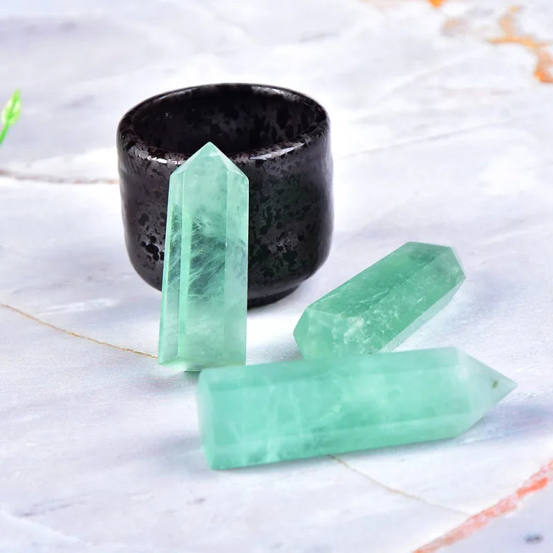 Natural Green Fluorite Crystal Obelisk – Polished Pillar for Healing, Energy Work & Home Decor