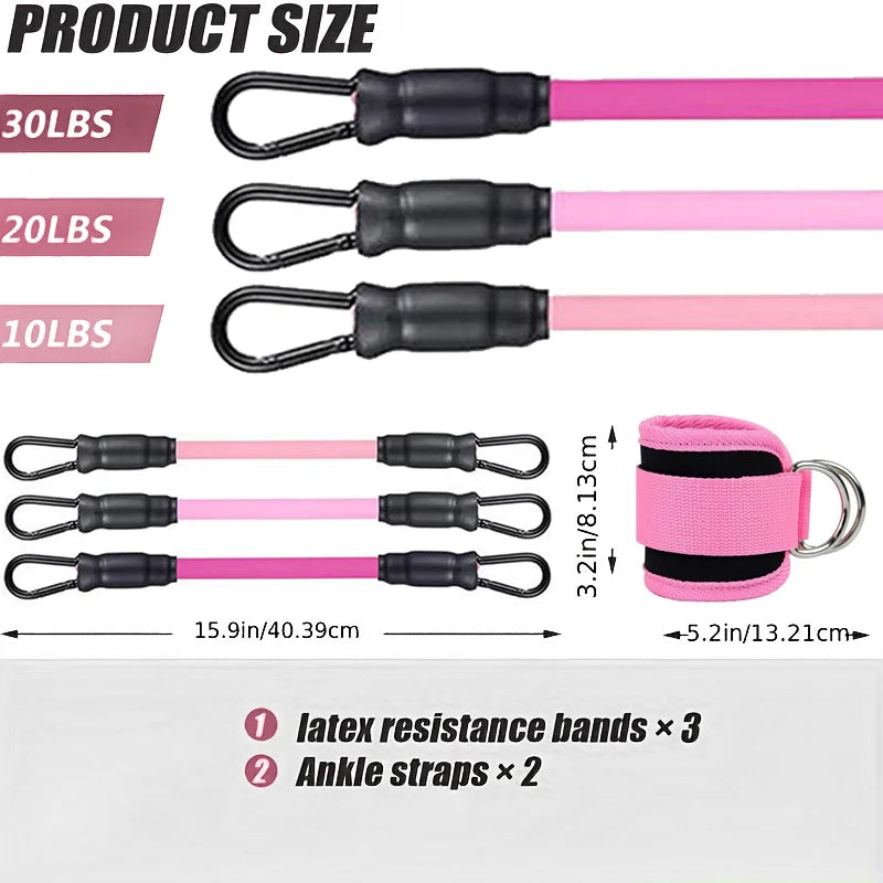 Ankle Straps Resistance Bands Set – Strength Training & Toning for Legs and Glutes