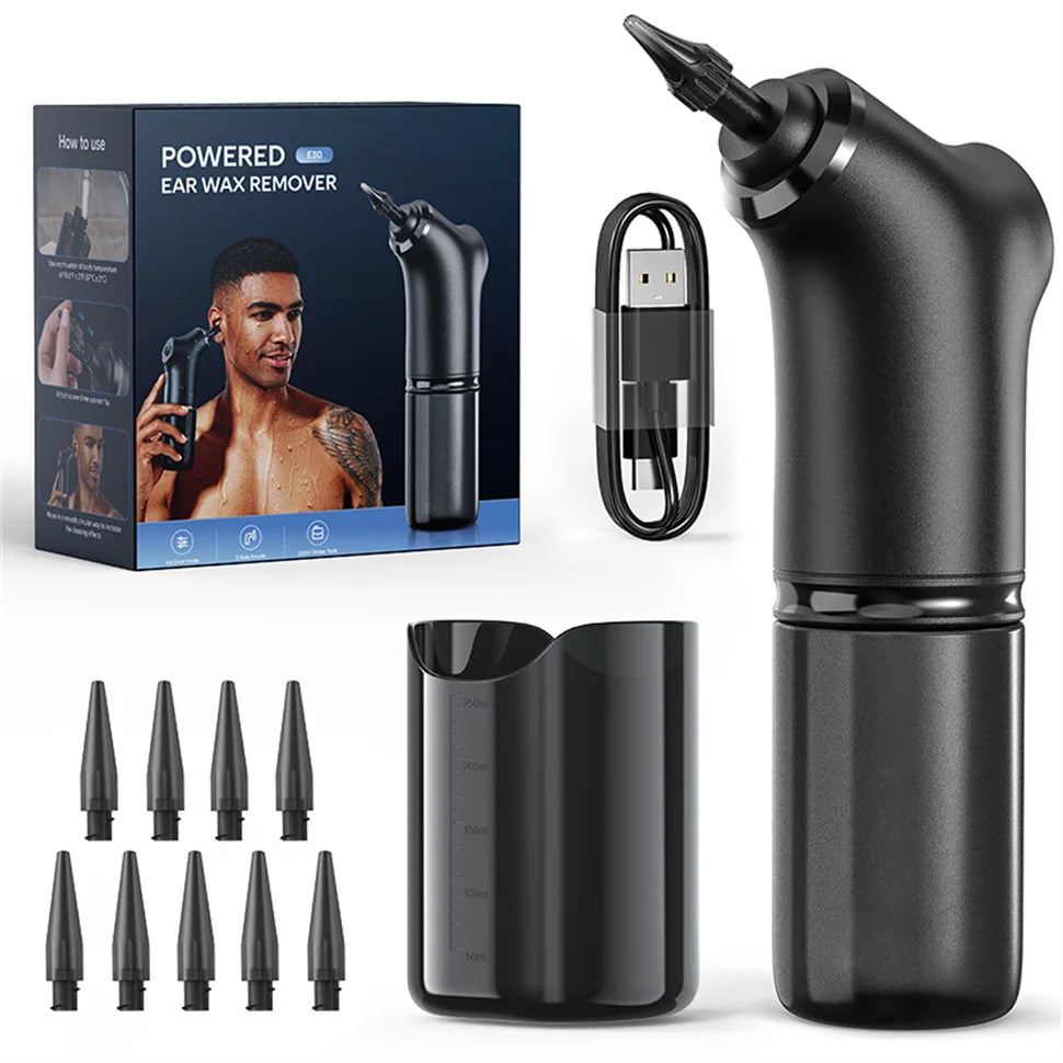 Electric Ear Cleaner Kit – 4 Pressure Modes Ear Wax Removal Irrigation System for Adults & Children