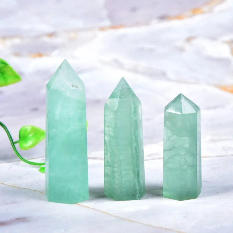Natural Green Fluorite Crystal Obelisk – Polished Pillar for Healing, Energy Work & Home Decor