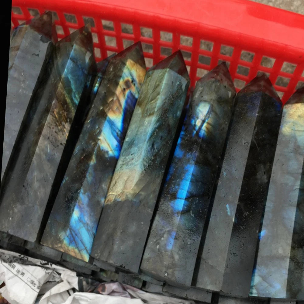 Large Natural Labradorite Tower – 15cm Polished Crystal Point for Healing, Energy Work & Home