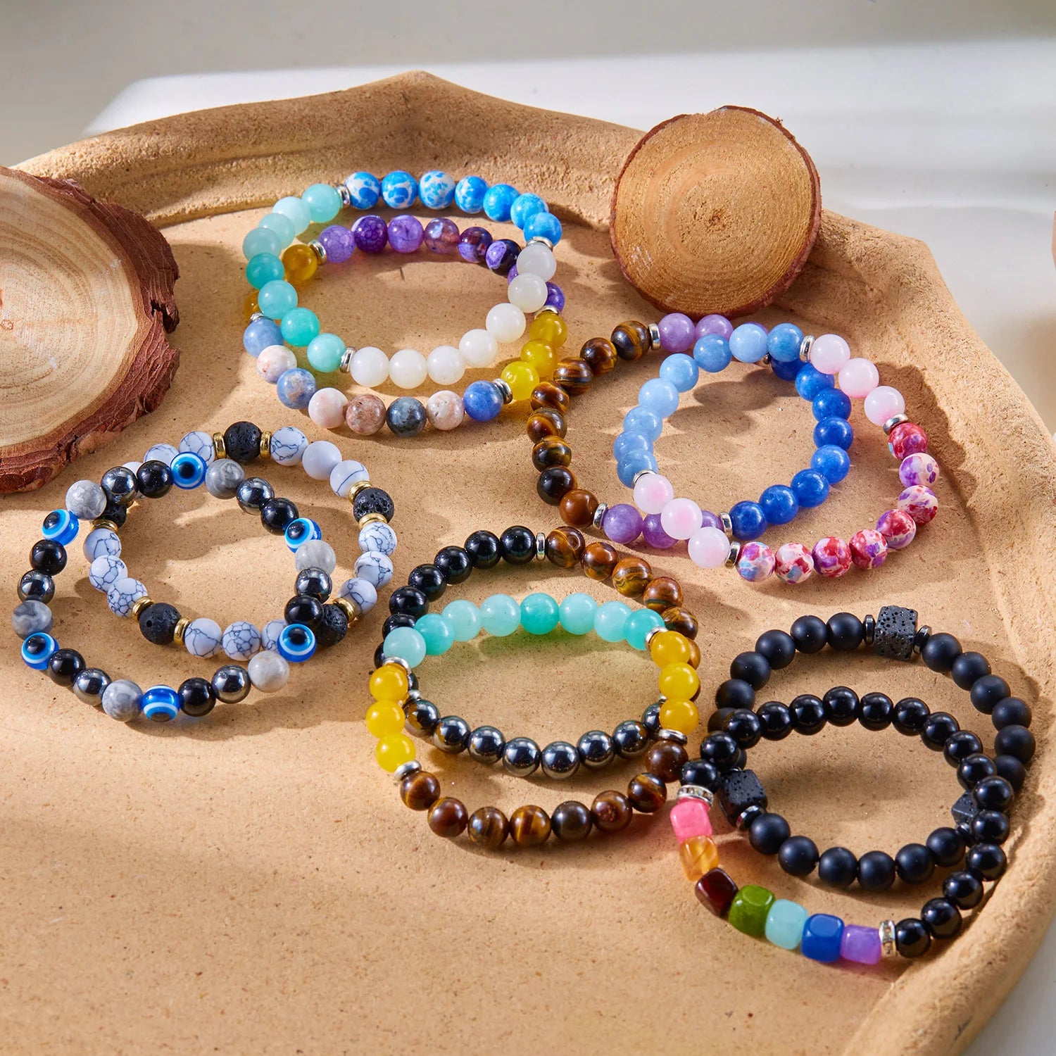Natural Stone 7 Chakra Energy Bracelet – Good Luck & Protection Jewelry for Men and Women