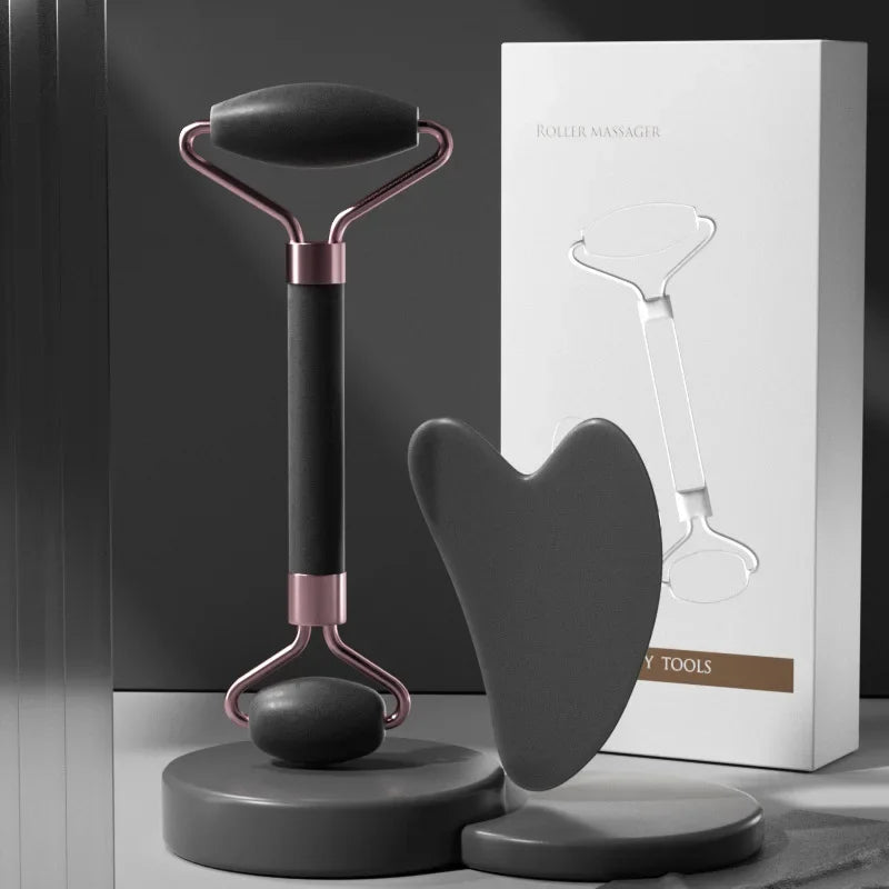 2Pcs Face Roller & Gua Sha Set – Facial Lifting & Skincare Tools