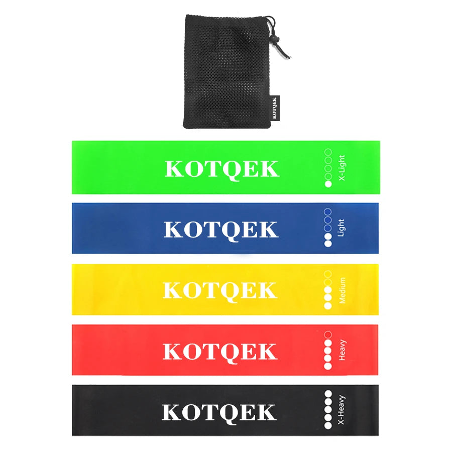 Resistance Loop Bands – Multi-Level Elastic Bands for Home Fitness, Set of 5, Pilates, Yoga & Strength Training