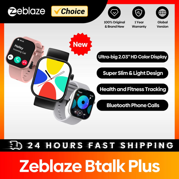 Zeblaze Btalk Plus Smartwatch – Voice Call & 2.03" HD Display