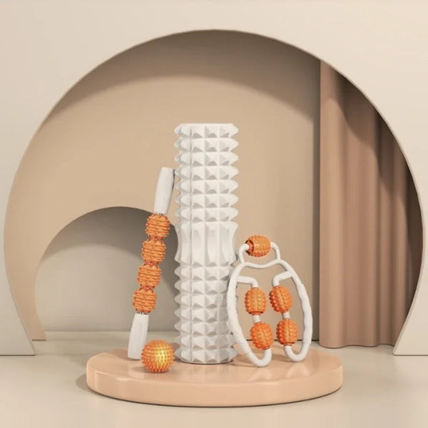 Full Body Massage Mace Foam Roller Set – Complete Muscle Relaxation & Yoga Fitness Equipment Kit