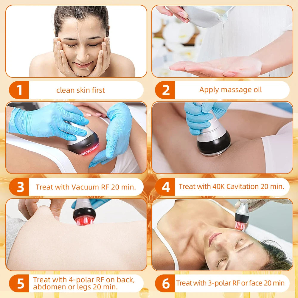4-in-1 Cavitation Body Slimming & Skin Tightening Machine – Face Lifting, Vacuum Suction, and 40K Beauty Massager