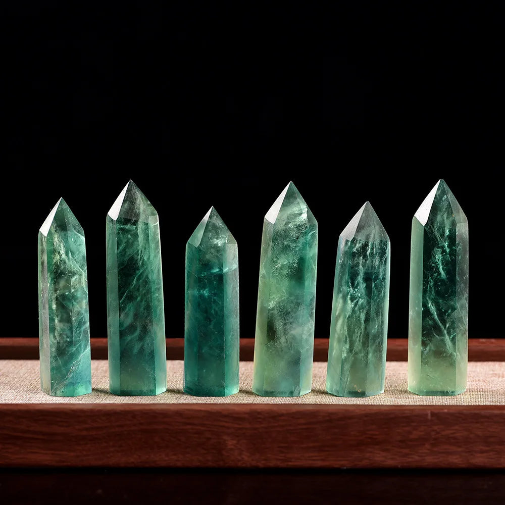 Natural Green Fluorite Crystal Obelisk – Polished Pillar for Healing, Energy Work & Home Decor