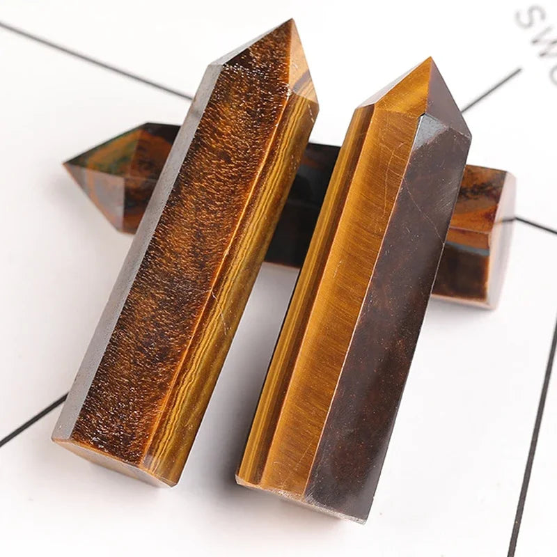 Natural Stone & Crystal Point Wand – Obelisk for Healing, Meditation & Decor