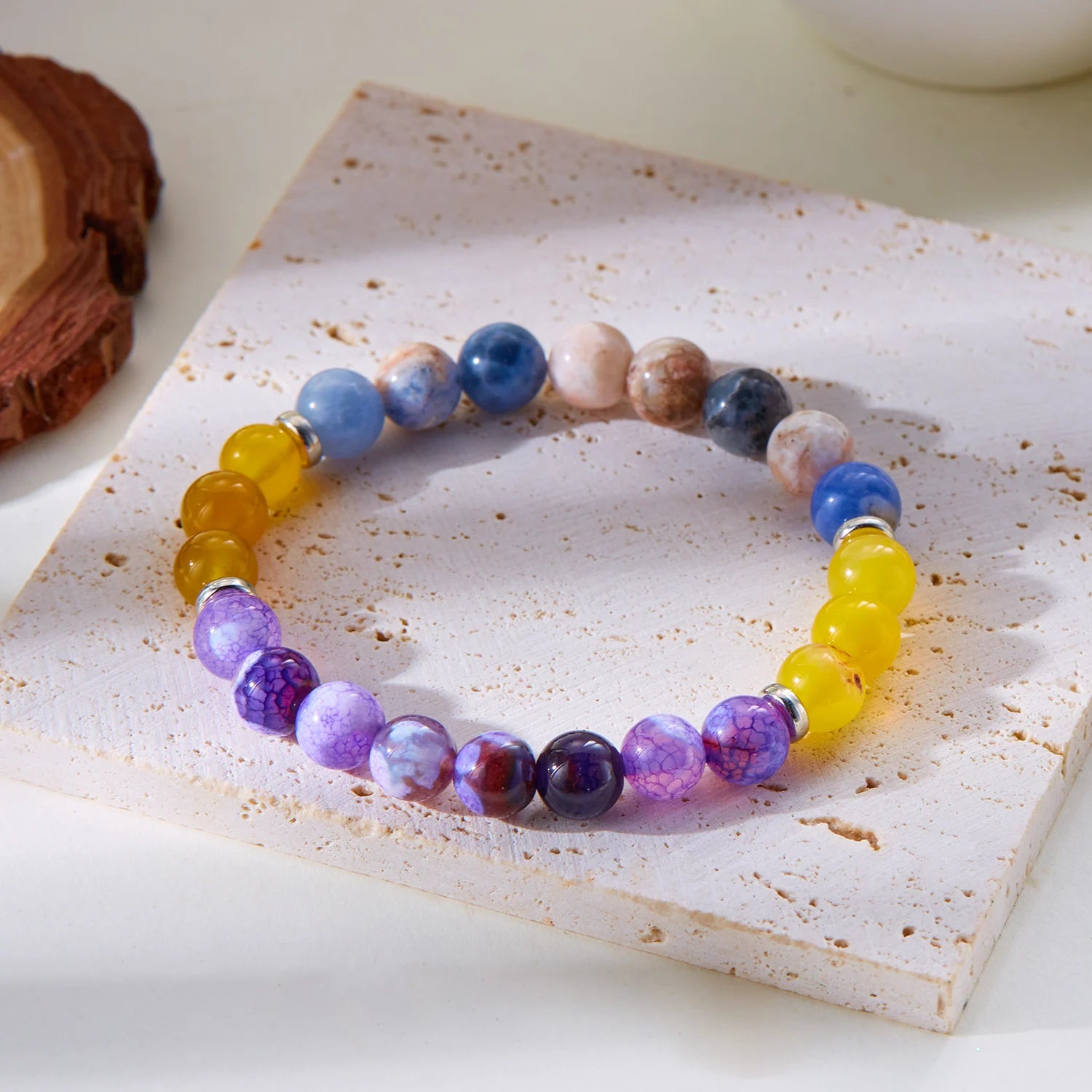Natural Stone 7 Chakra Energy Bracelet – Good Luck & Protection Jewelry for Men and Women
