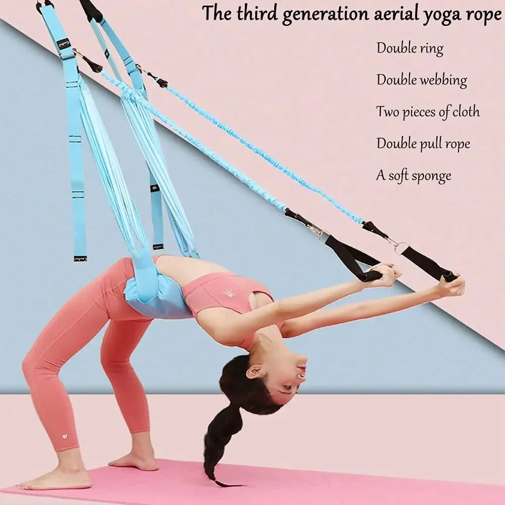 Adjustable Aerial Yoga Strap – Anti-Gravity Hammock Swing for Stretching, Handstands & Fitness Training