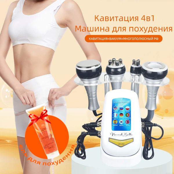 4-in-1 Cavitation Body Slimming & Skin Tightening Machine – Face Lifting, Vacuum Suction, and 40K Beauty Massager