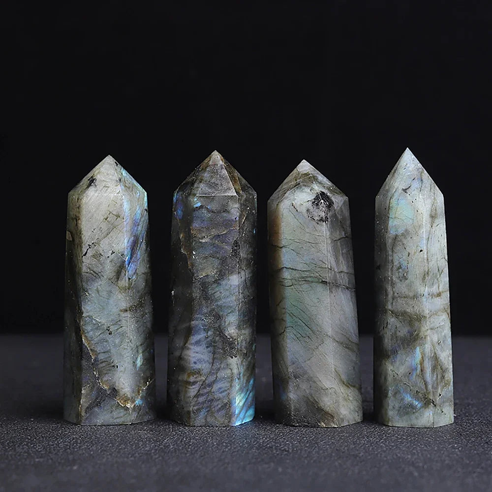 Natural Stone & Crystal Point Wand – Obelisk for Healing, Meditation & Decor
