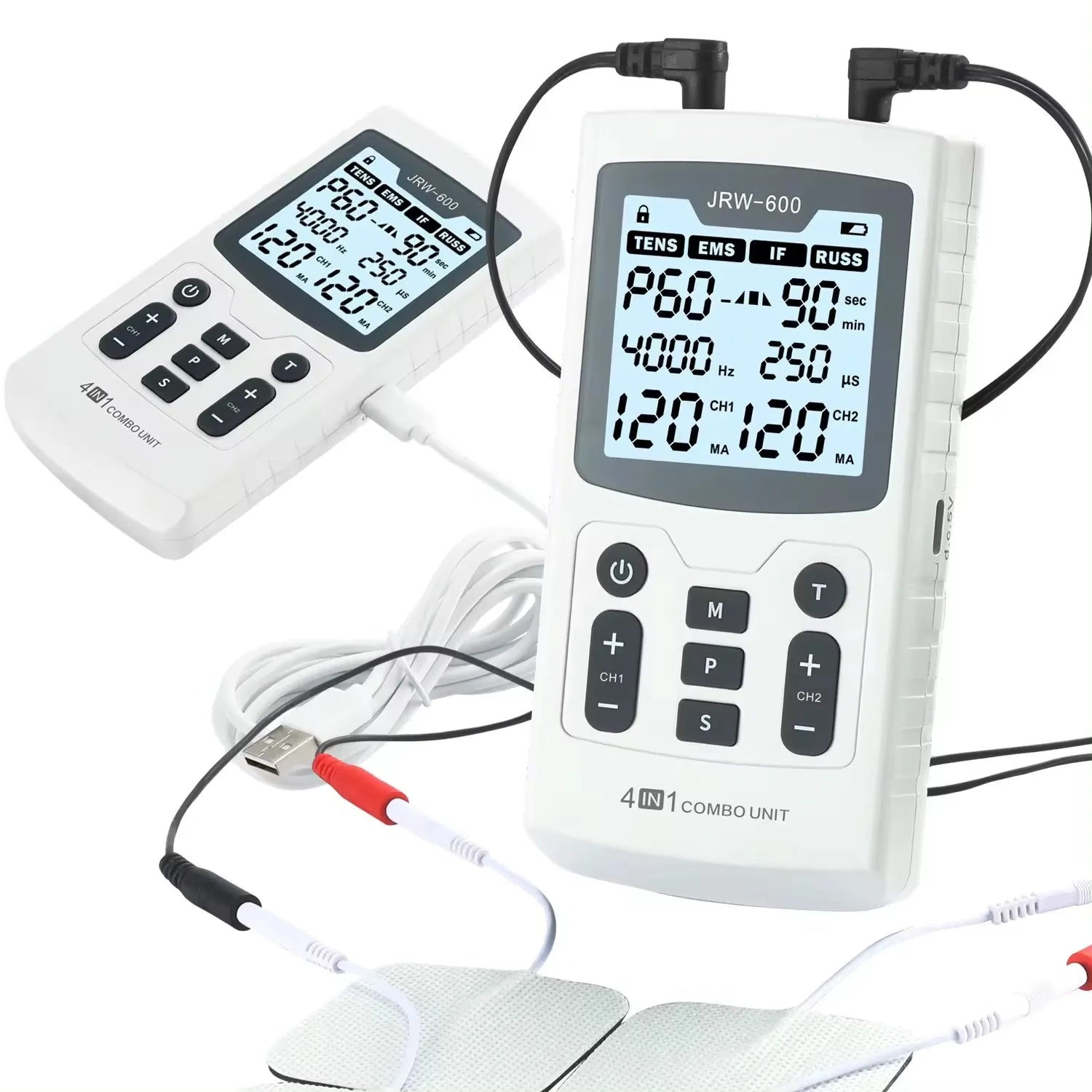 4-in-1 Electric Muscle Stimulator – EMS, IFT, RUSS, and TENS Pulse Physiotherapy Device