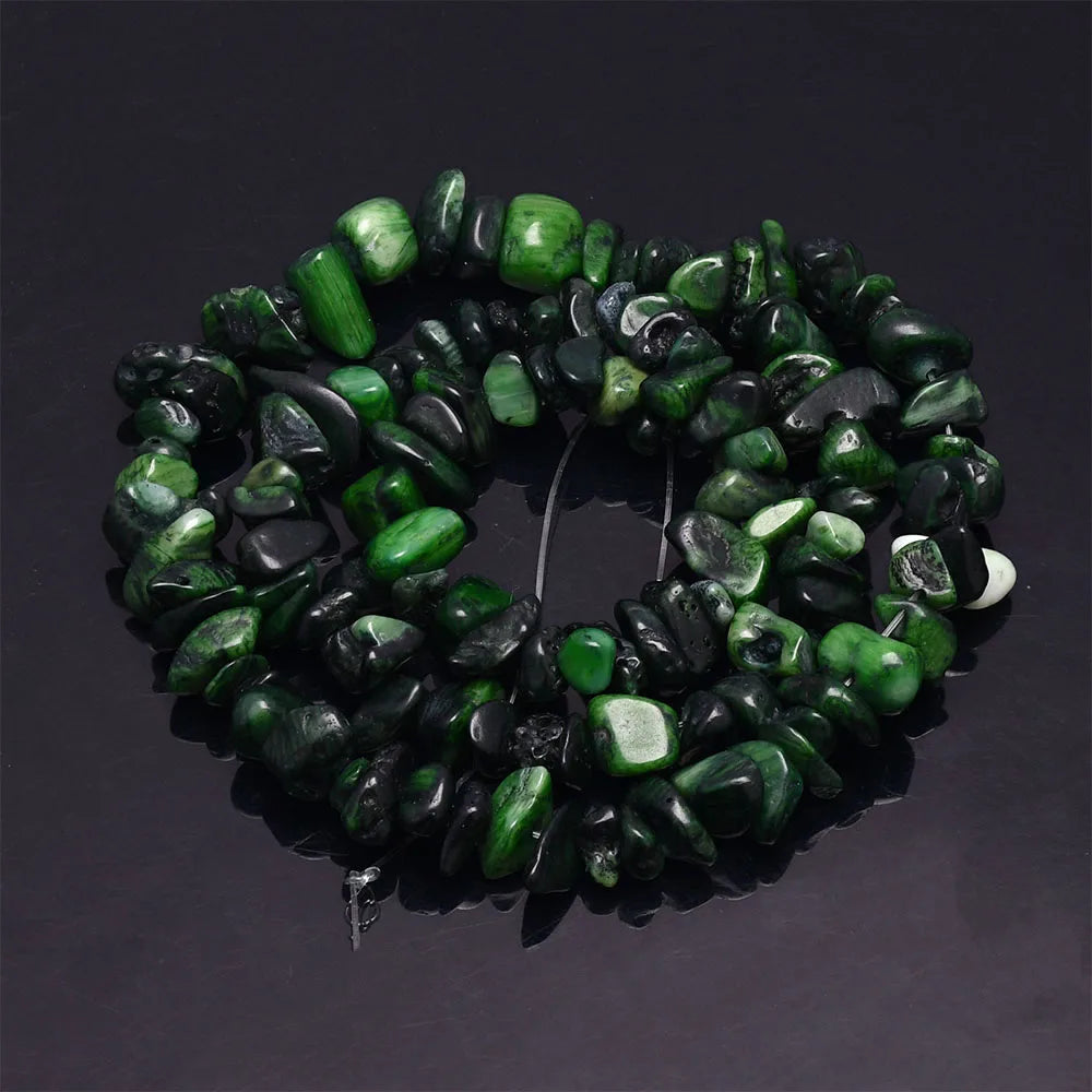 Natural Stone Chip Beads – 5-8mm Irregular Crystal Gravel for DIY Jewelry, 16-Inch (Model HK058)