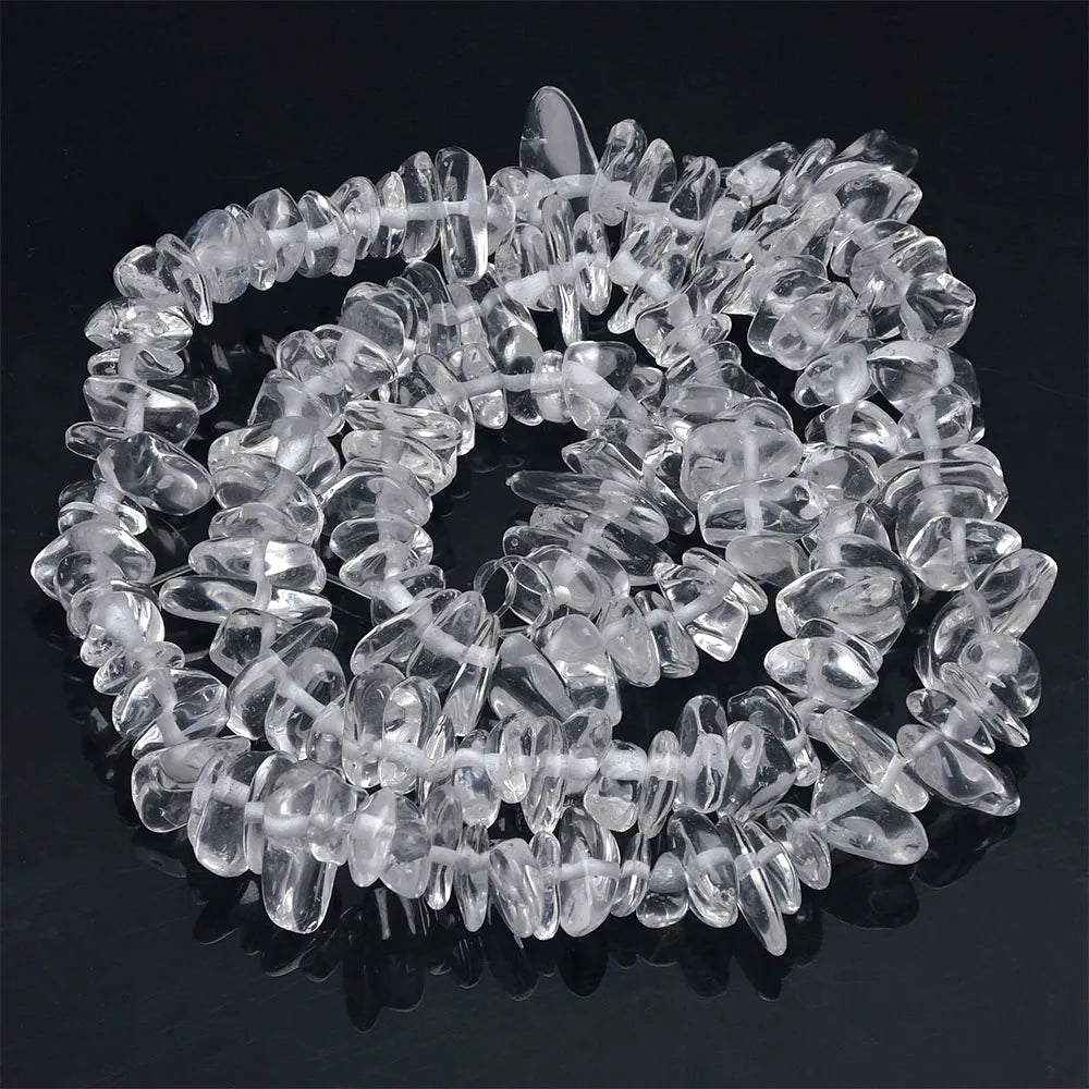 Natural Stone Chip Beads – 5-8mm Irregular Crystal Gravel for DIY Jewelry, 16-Inch (Model HK058)
