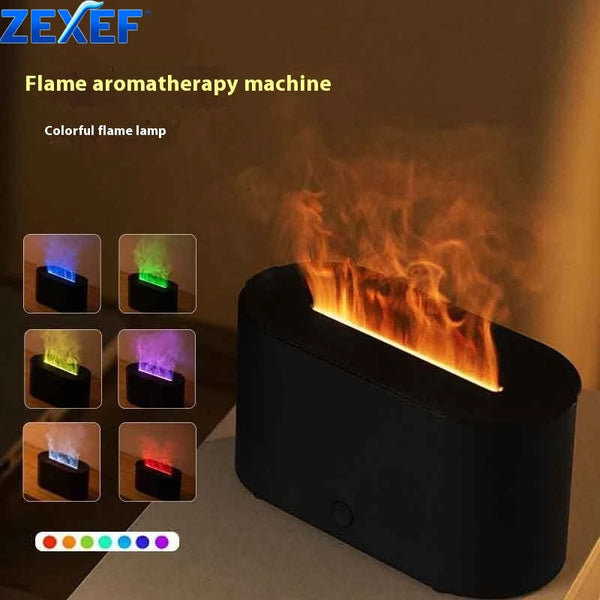 Flame Aroma Diffuser & Humidifier – USB Essential Oil Diffuser with Night Light