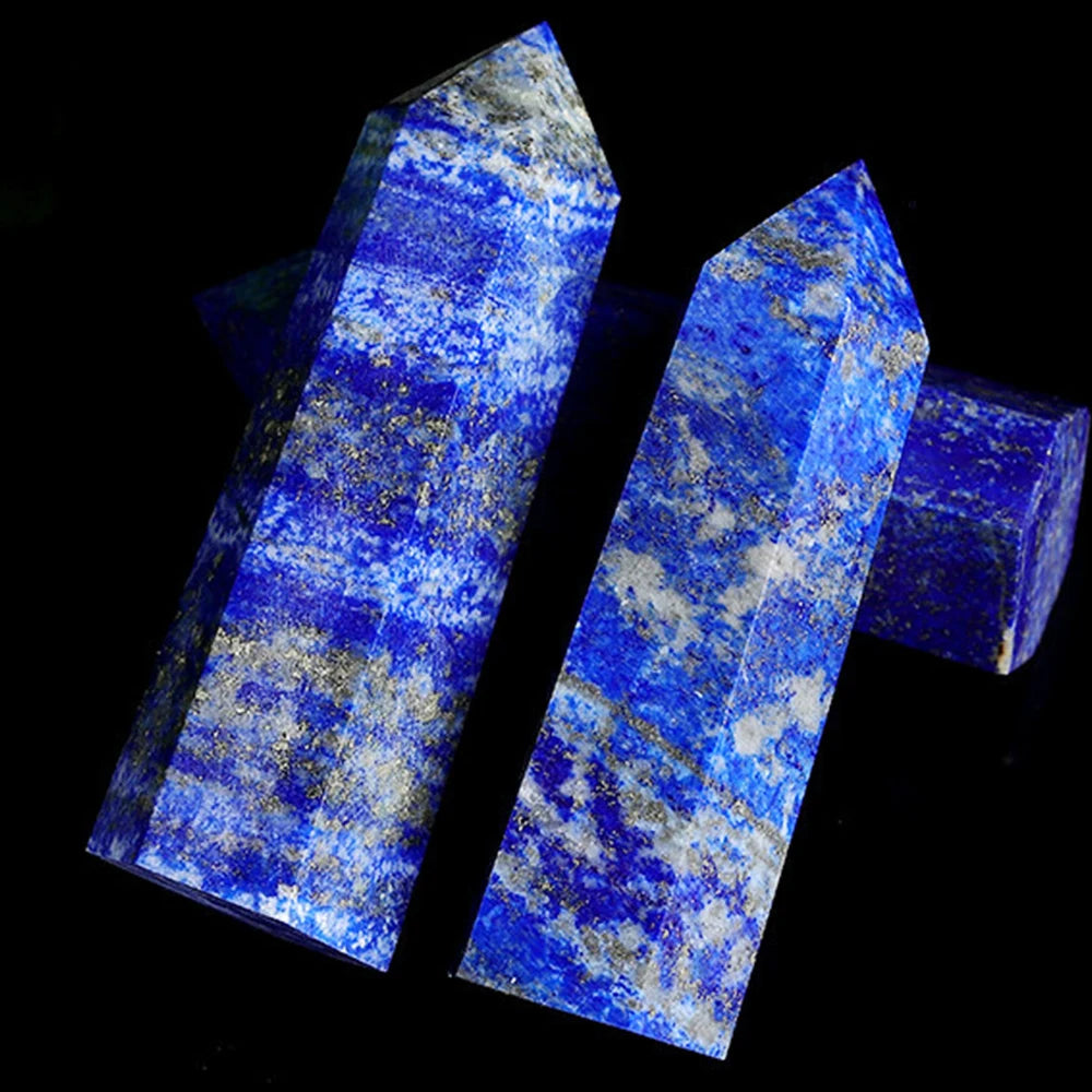 Lapis Lazuli Single Pointed Hexagonal Crystal Tower – Natural Stone Prism for Healing & Home Decor