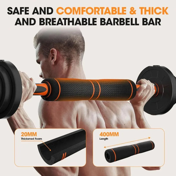 4-in-1 Adjustable Dumbbell Set – Dumbbell, Barbell, Kettlebell & Push-Up Stand (20lbs/50lbs/70lbs/90lbs)