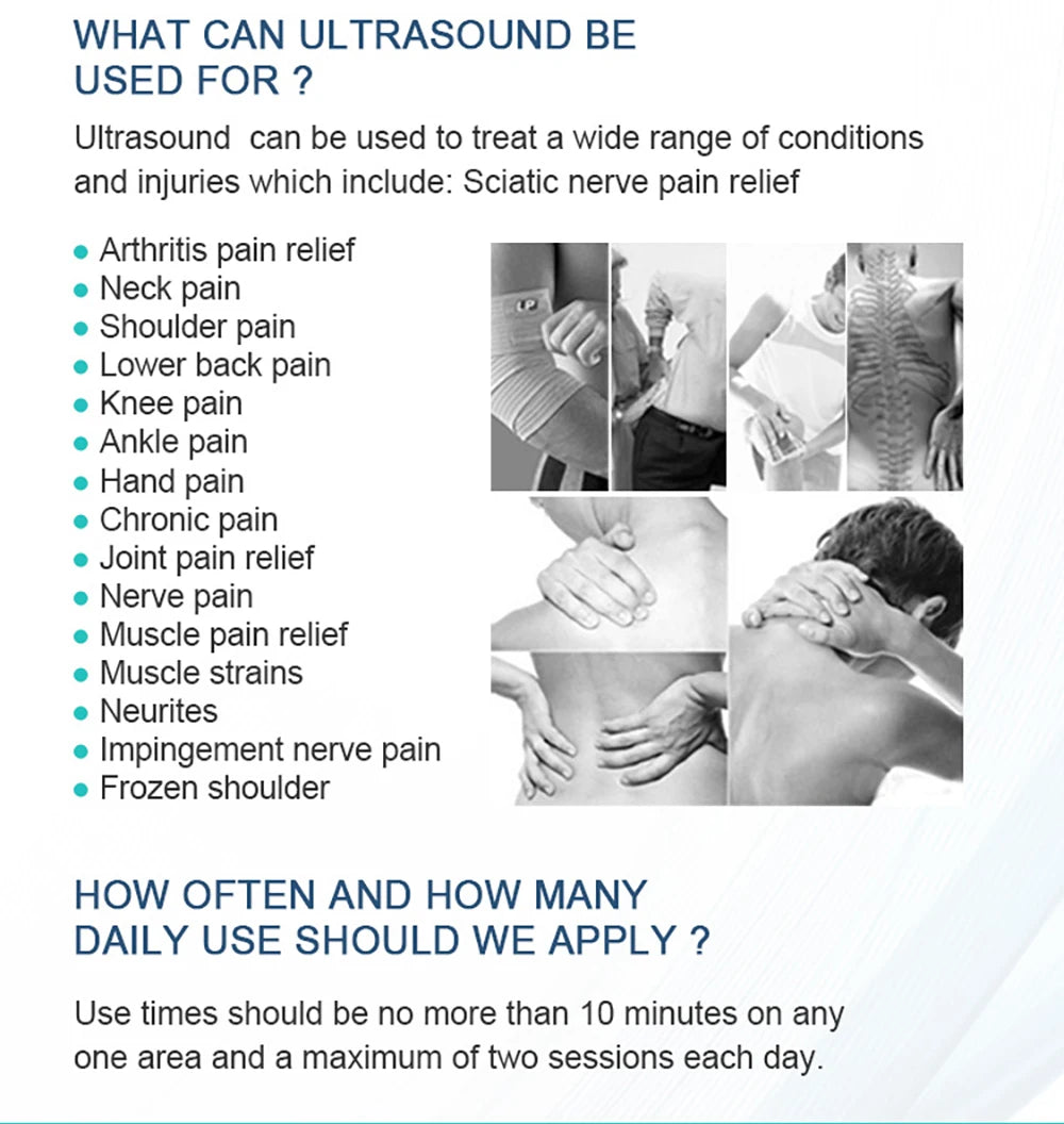 Ultrasound Physiotherapy Massage Device – 1MHz Intensity for Drug-Free Muscle & Joint Pain Relief