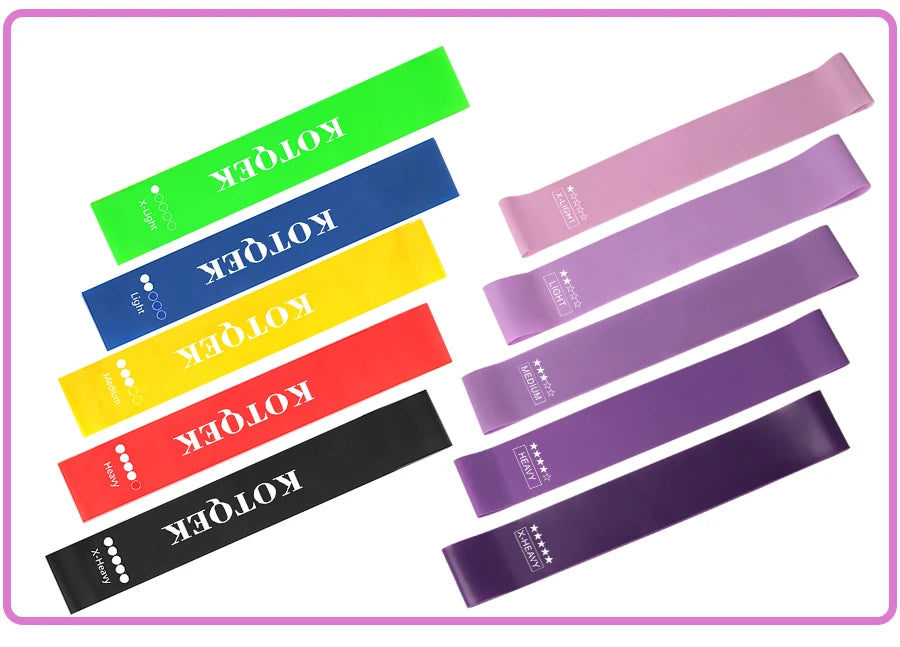 Resistance Loop Bands – Multi-Level Elastic Bands for Home Fitness, Set of 5, Pilates, Yoga & Strength Training