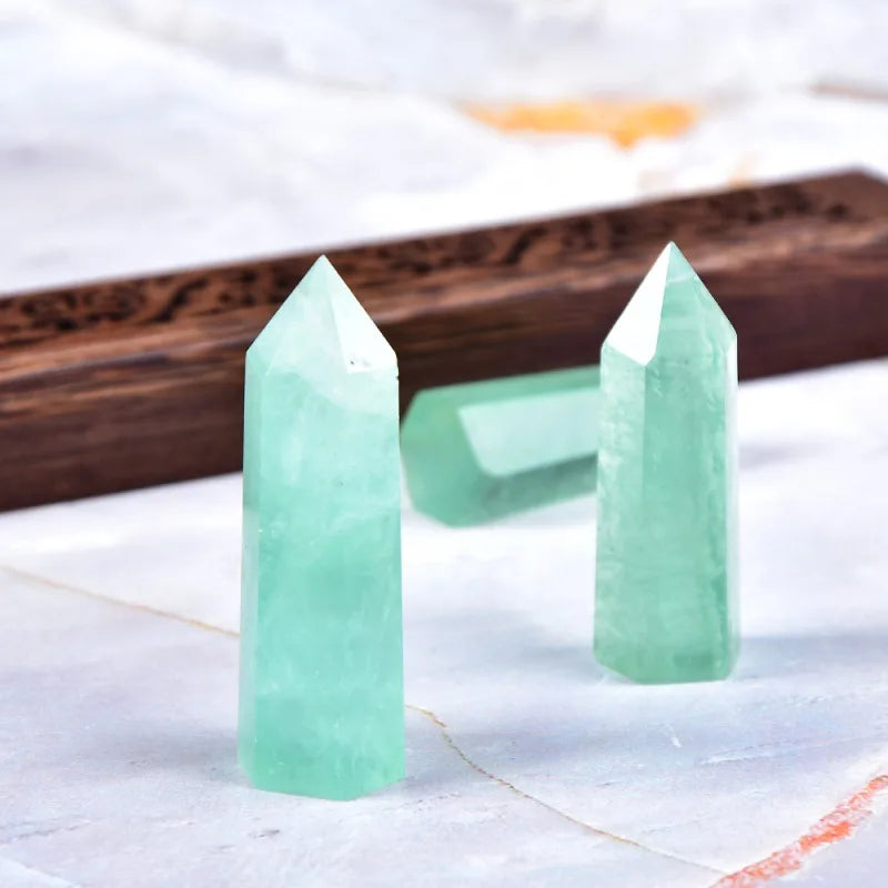 Natural Green Fluorite Crystal Obelisk – Polished Pillar for Healing, Energy Work & Home Decor