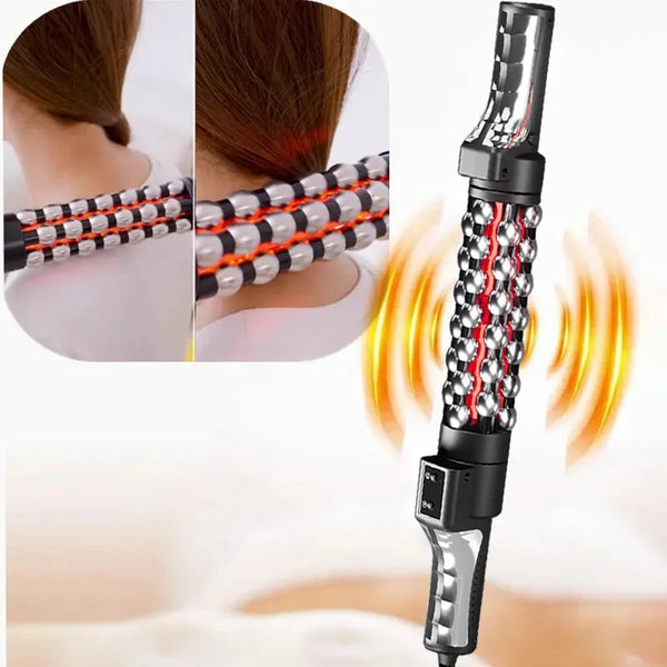 360° Rotating Red Light Heated Massage Roller – Full Body Anti-Cellulite & Muscle Relaxation Device