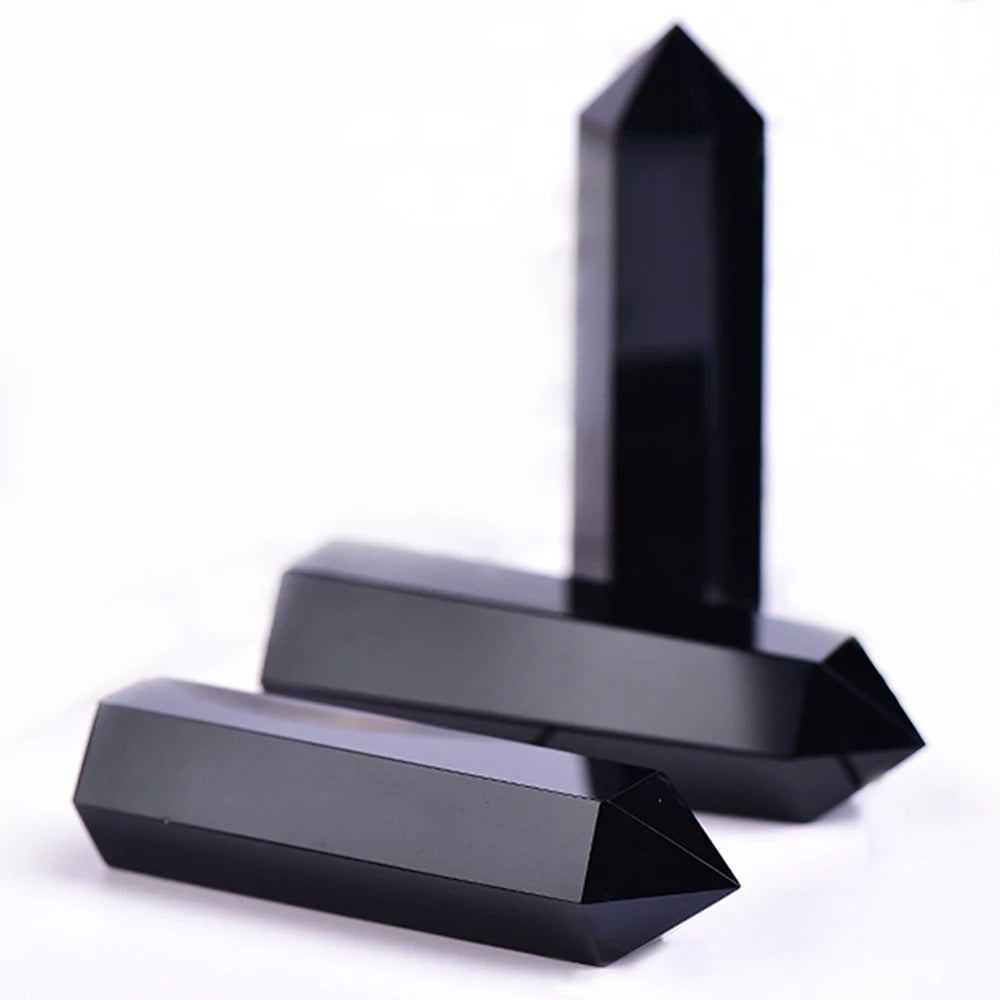Natural Stone & Crystal Point Wand – Obelisk for Healing, Meditation & Decor