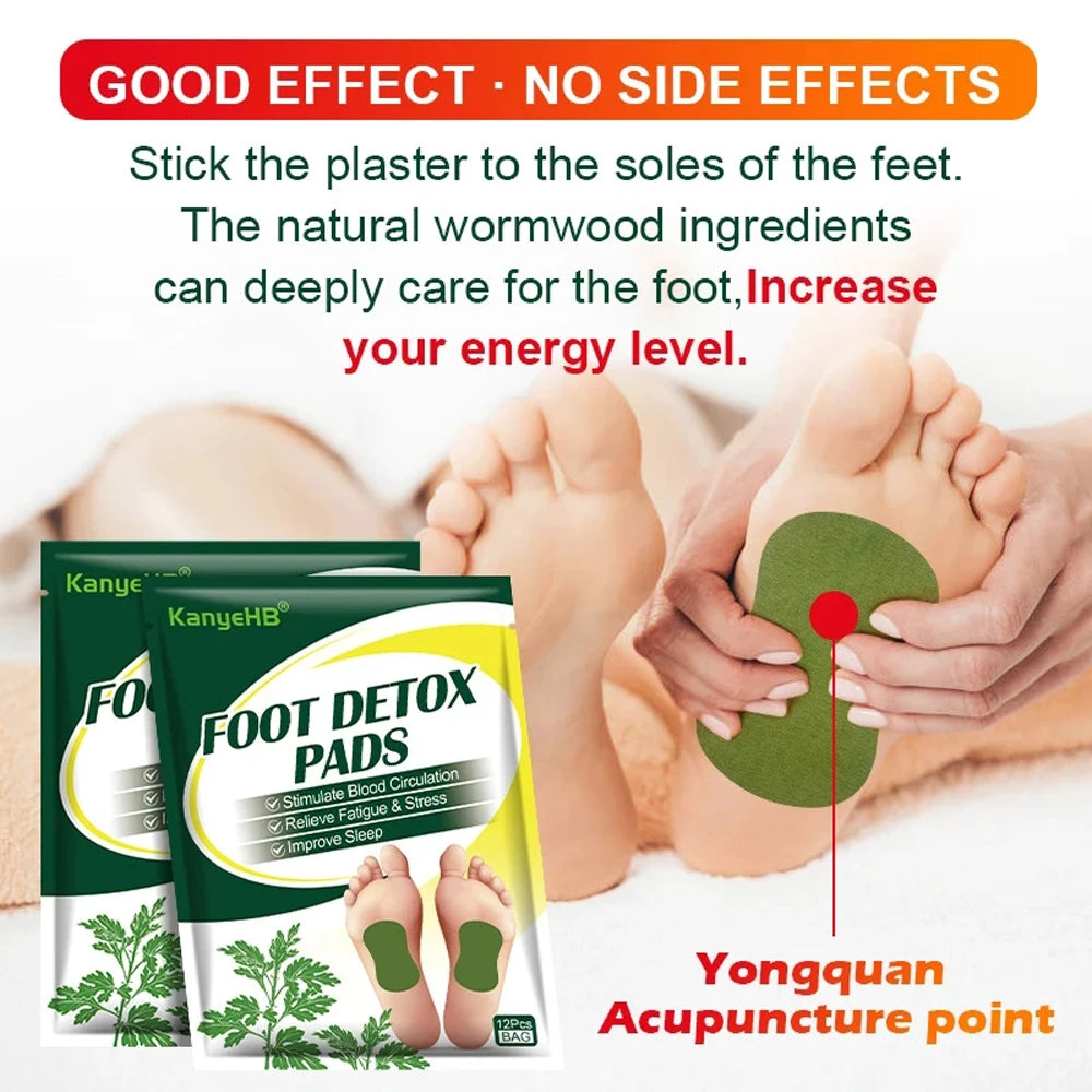 12/24pcs Herbal Detox Foot Pads – Cleansing & Relaxation Support