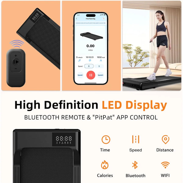 Under Desk Treadmill - Portable Walking Pad – 3-in-1 with Remote Control & LED Display