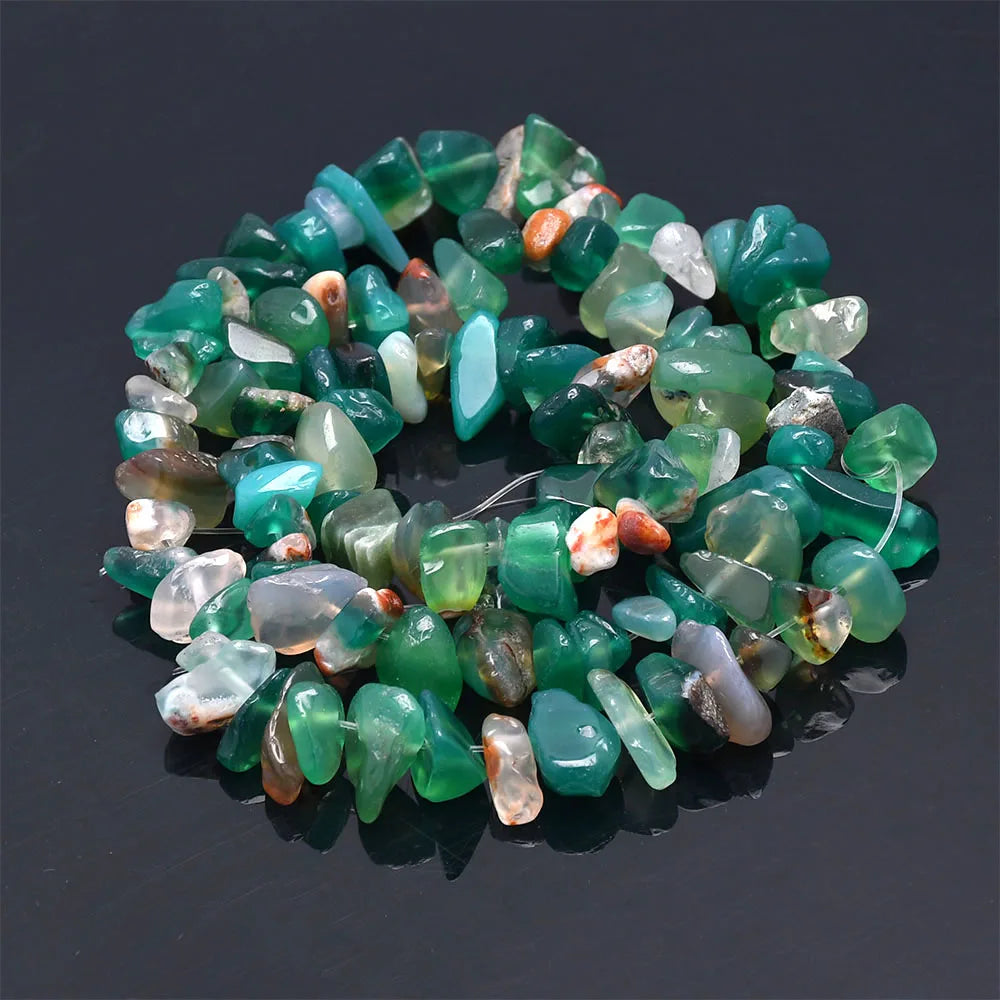 Natural Stone Chip Beads – 5-8mm Irregular Crystal Gravel for DIY Jewelry, 16-Inch (Model HK058)