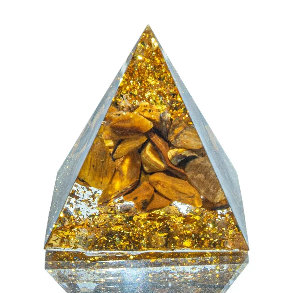 Natural Crystal Energy Pyramid – Quartz & Amethyst Reiki Generator for Chakra Healing & Meditation, 1.18in