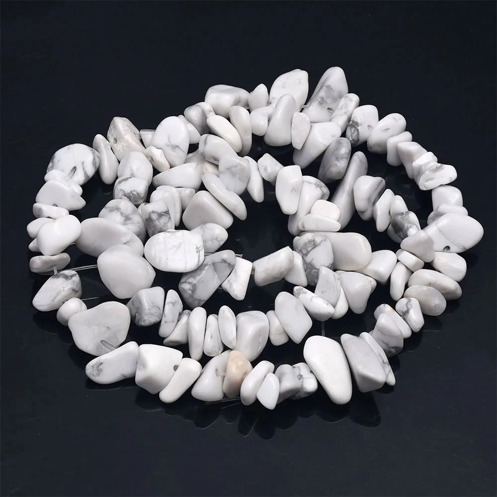 Natural Stone Chip Beads – 5-8mm Irregular Crystal Gravel for DIY Jewelry, 16-Inch (Model HK058)