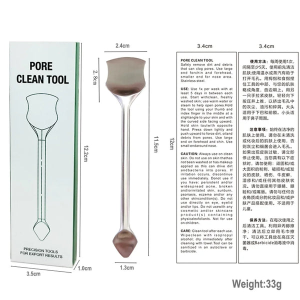 Blackhead Cleaning Scraper 304 Stainless Steel Nose Pimple Scraper Double Head Professional Acne Tool Facial Care Beauty Tools