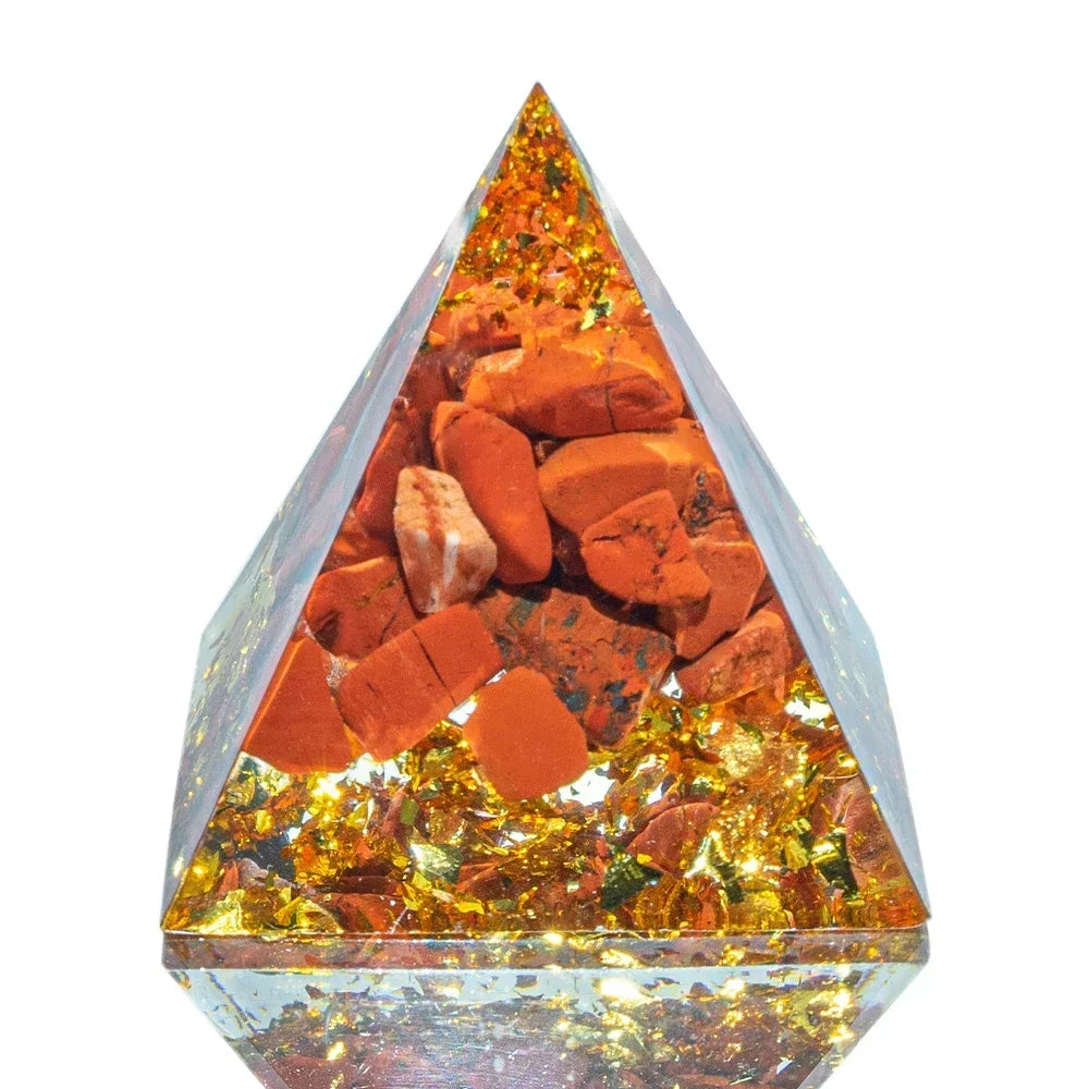 Natural Crystal Energy Pyramid – Quartz & Amethyst Reiki Generator for Chakra Healing & Meditation, 1.18in
