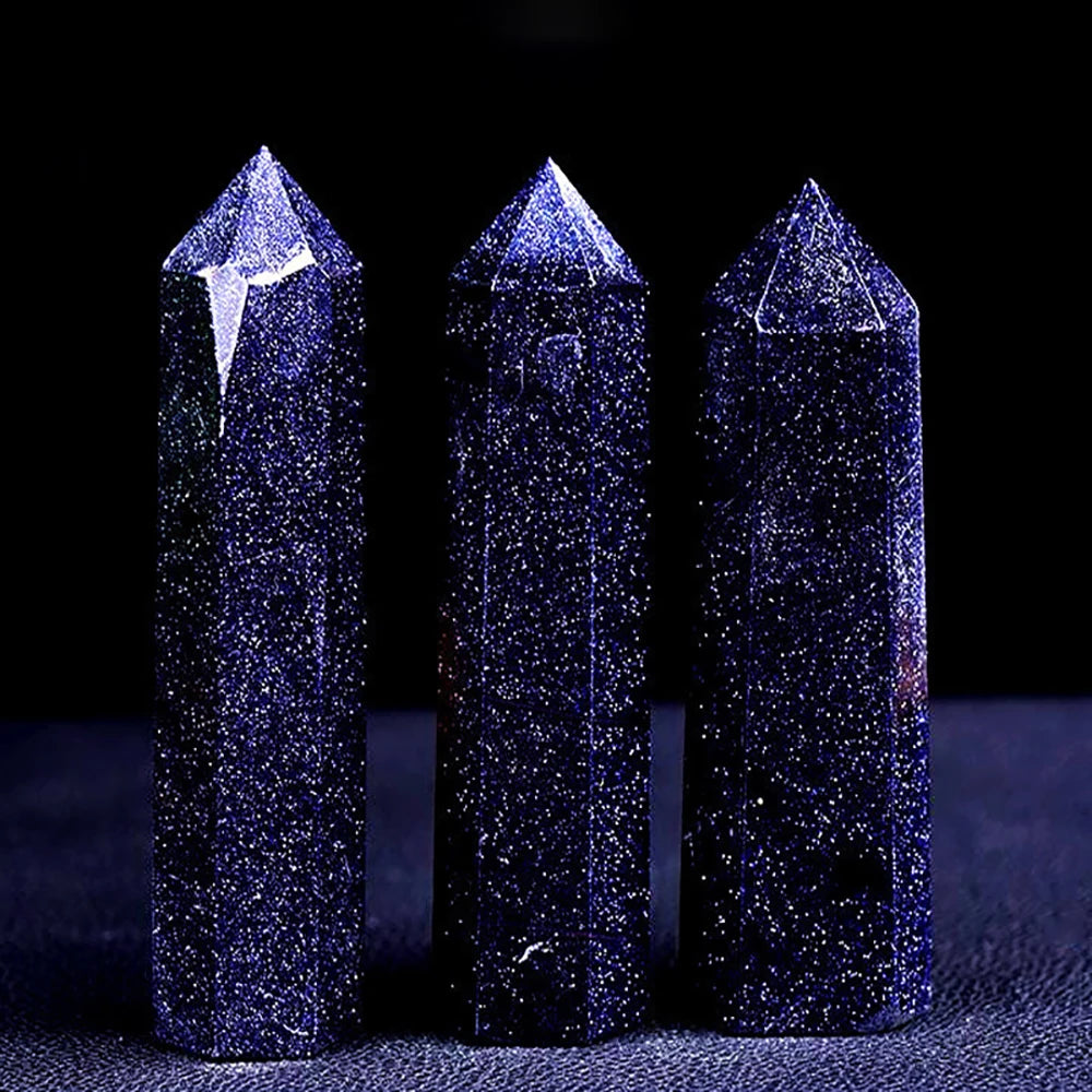 Natural Stone & Crystal Point Wand – Obelisk for Healing, Meditation & Decor