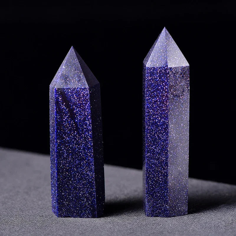 Natural Stone & Crystal Point Wand – Obelisk for Healing, Meditation & Decor
