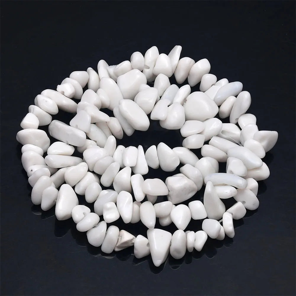 Natural Stone Chip Beads – 5-8mm Irregular Crystal Gravel for DIY Jewelry, 16-Inch (Model HK058)