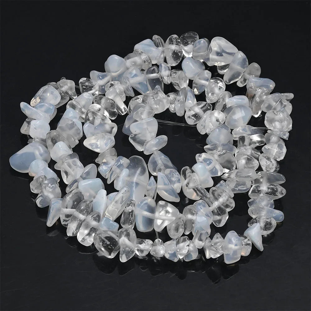 Natural Stone Chip Beads – 5-8mm Irregular Crystal Gravel for DIY Jewelry, 16-Inch (Model HK058)