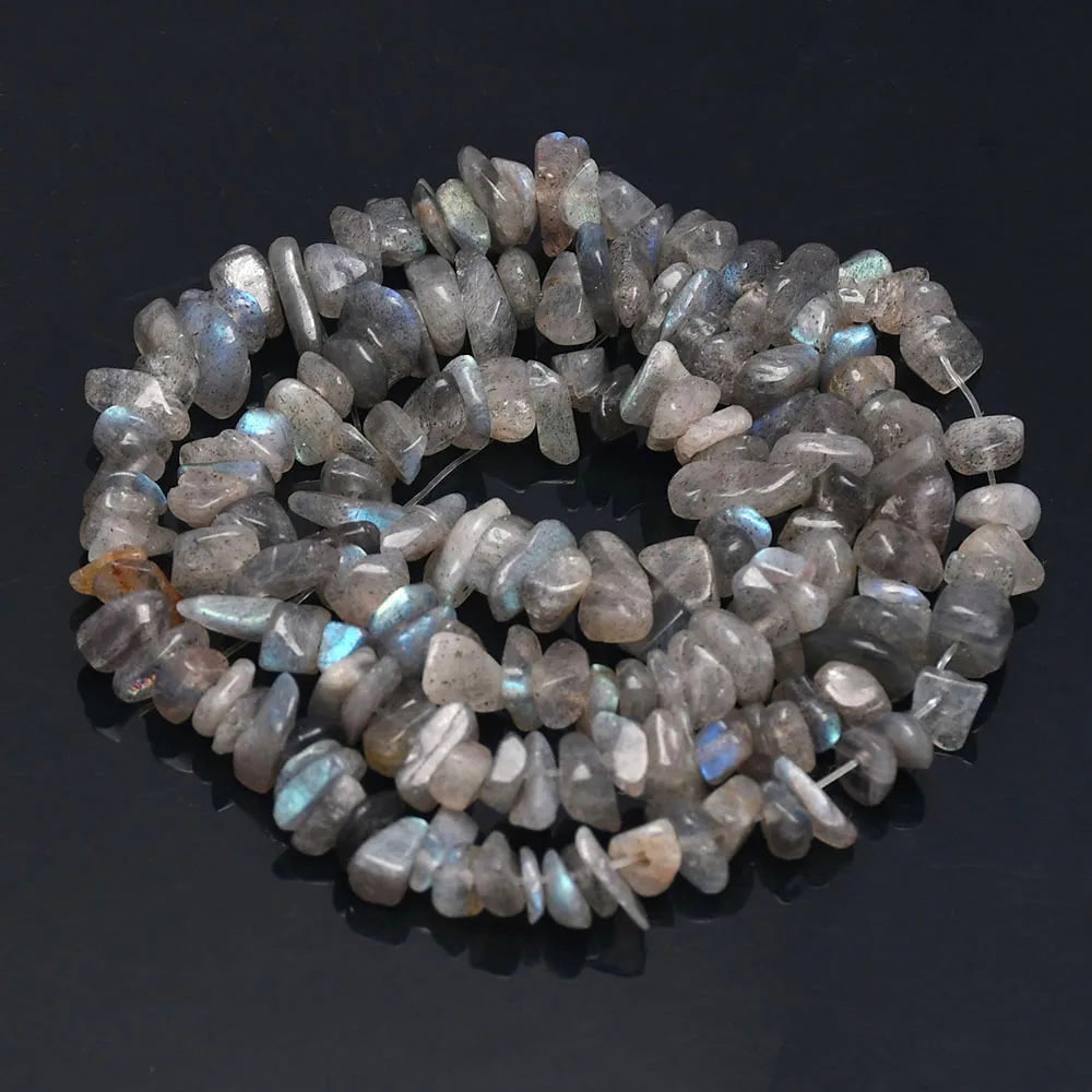 Natural Stone Chip Beads – 5-8mm Irregular Crystal Gravel for DIY Jewelry, 16-Inch (Model HK058)