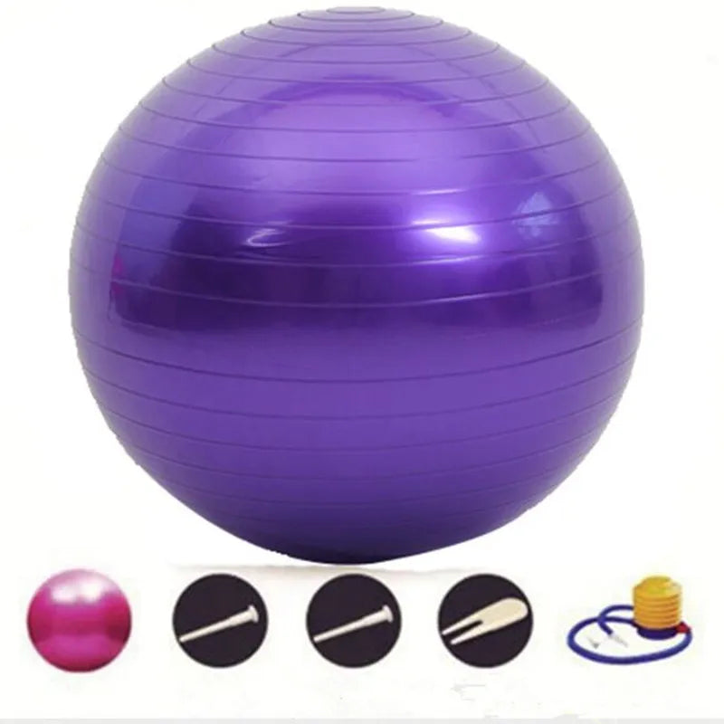 Yoga Fitness Ball – Smooth Anti-Burst Pilates & Balance Training Ball - 45cm, 25cm