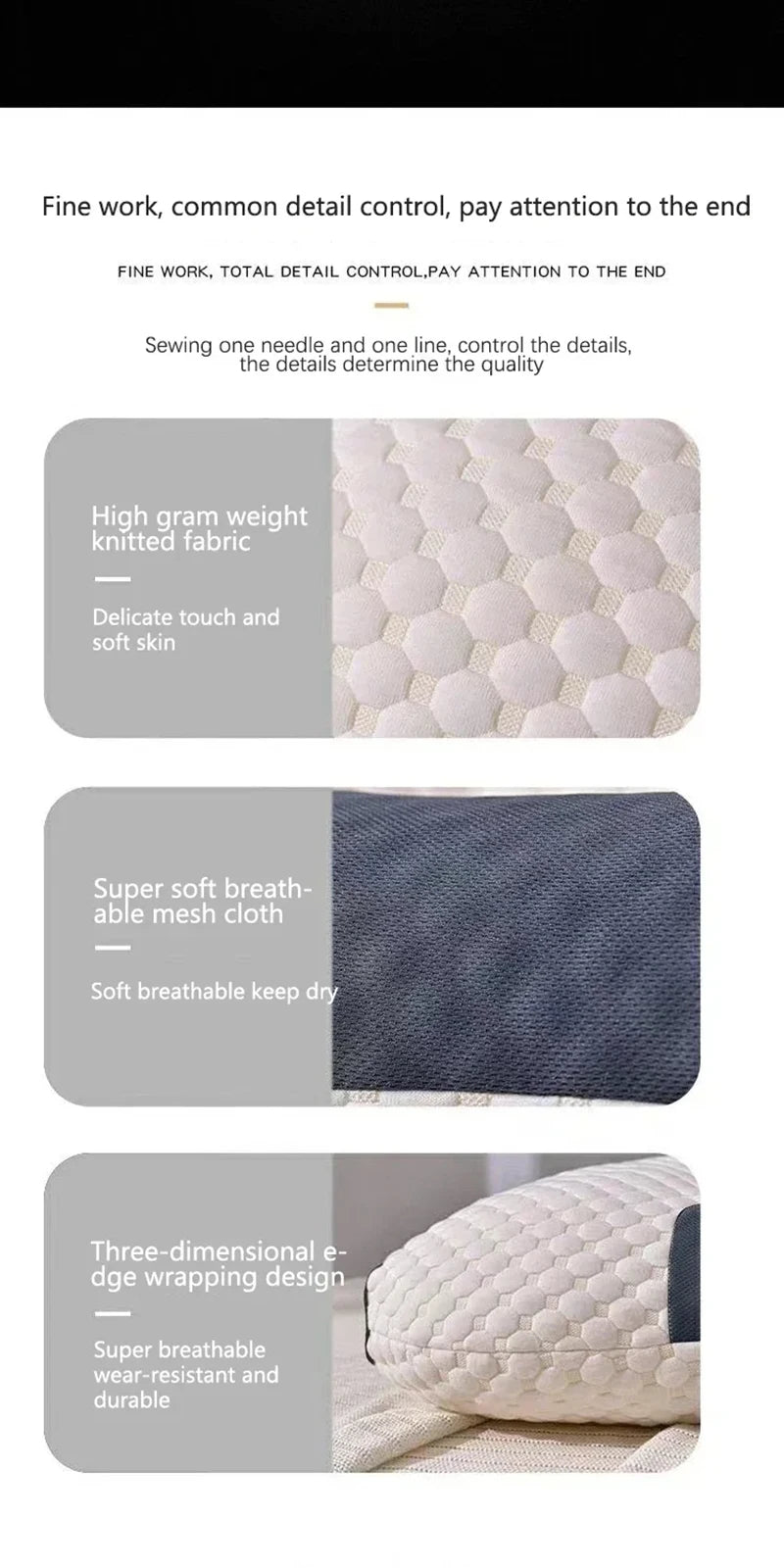 Orthopedic Cervical Neck Pillow – Soybean Fiber Massage Pillow for Sleep & Neck Support