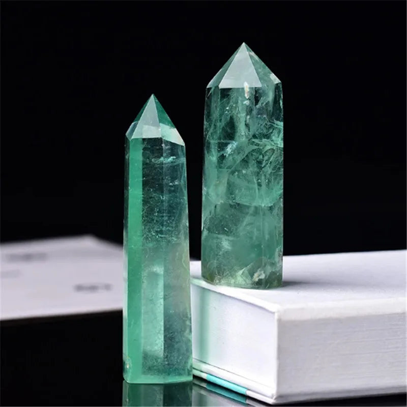 Natural Green Fluorite Crystal Obelisk – Polished Pillar for Healing, Energy Work & Home Decor
