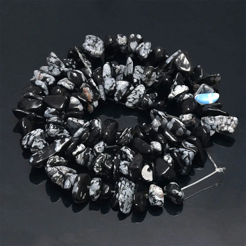 Natural Stone Chip Beads – 5-8mm Irregular Crystal Gravel for DIY Jewelry, 16-Inch (Model HK058)