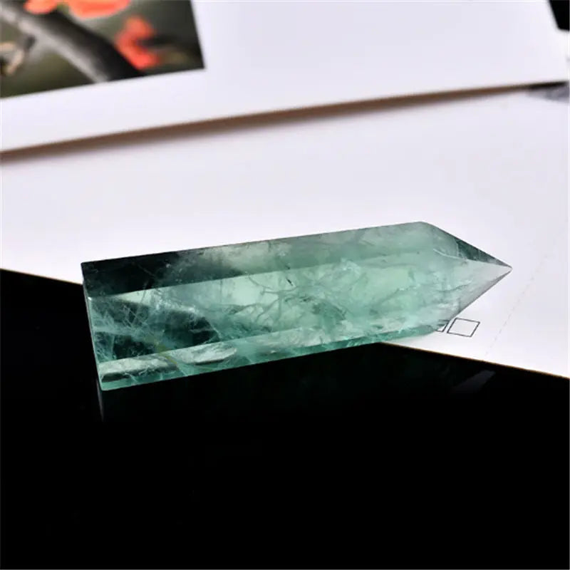 Natural Green Fluorite Crystal Obelisk – Polished Pillar for Healing, Energy Work & Home Decor