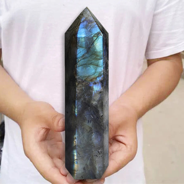 Large Natural Labradorite Tower – 15cm Polished Crystal Point for Healing, Energy Work & Home
