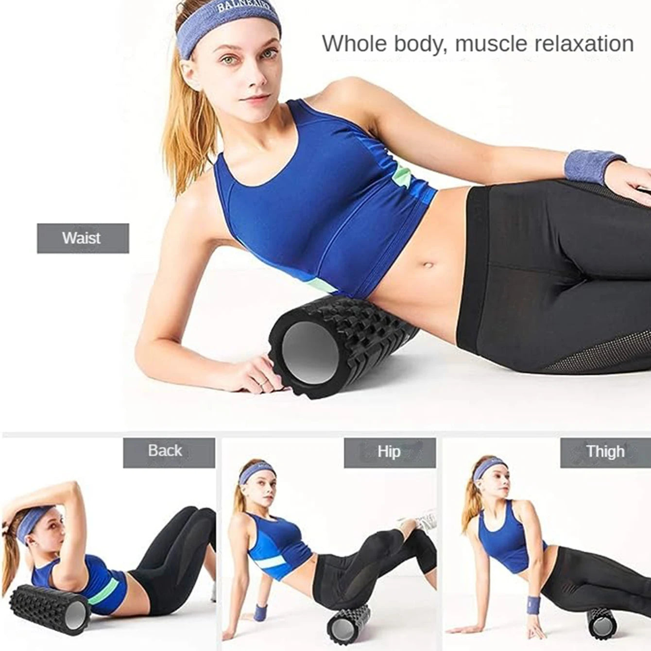 Foam Yoga Column – Muscle Massage Roller for Back, Legs &amp; Full-Body Training- 33cm