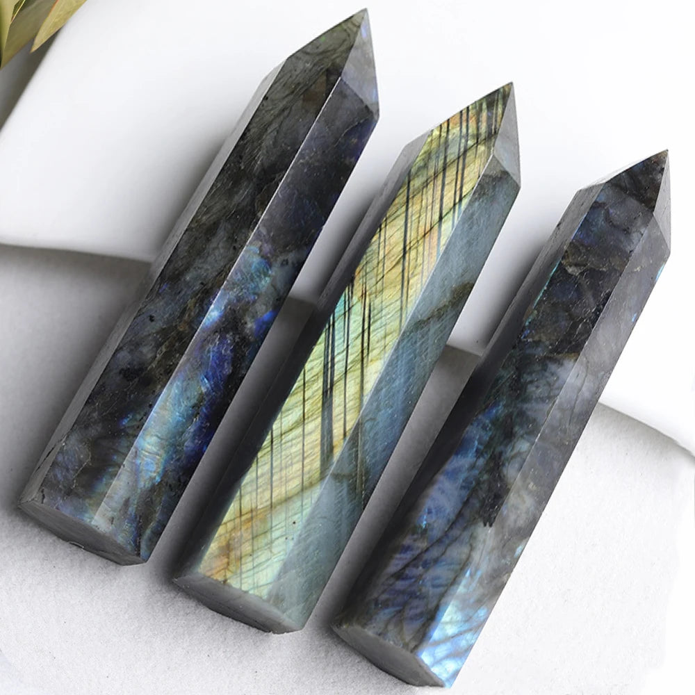 Large Natural Labradorite Tower – 15cm Polished Crystal Point for Healing, Energy Work & Home