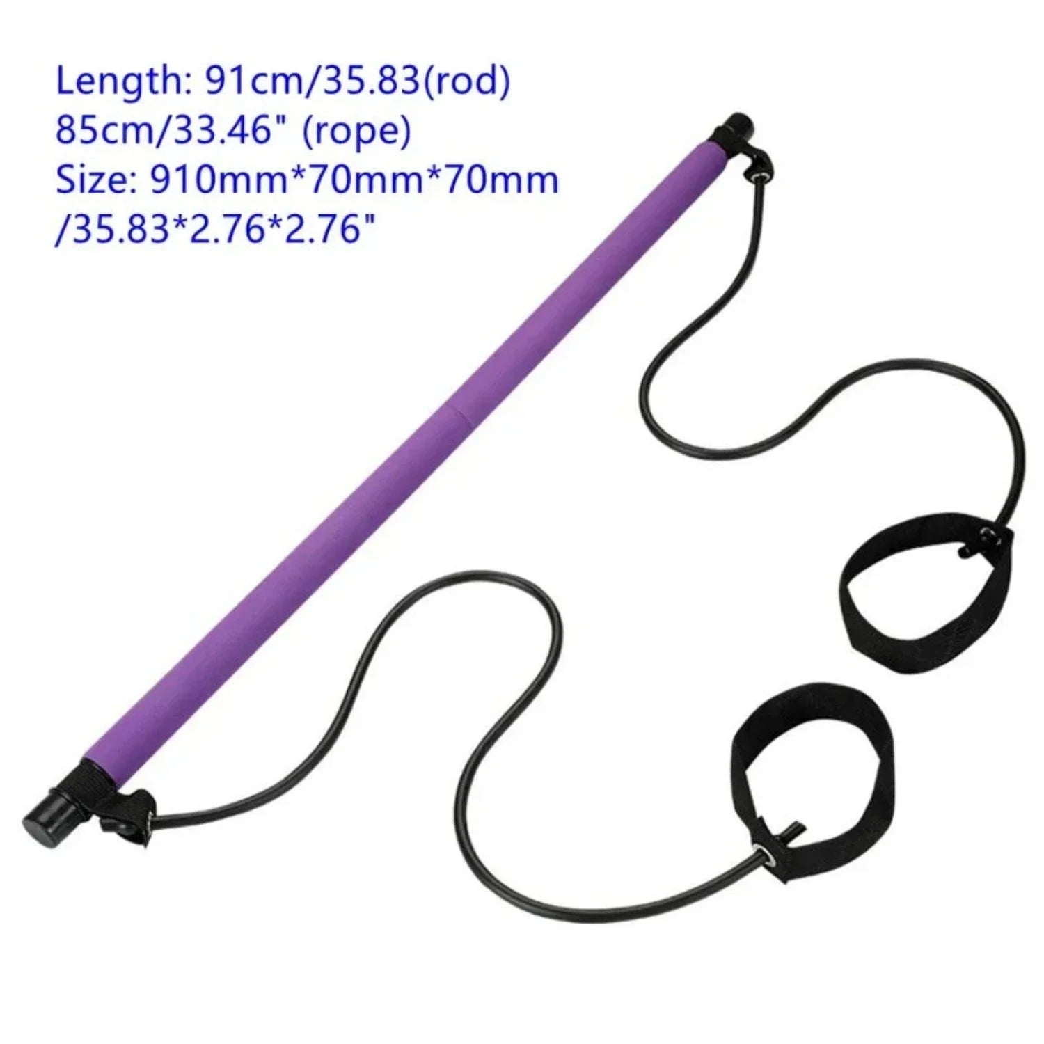 Resistance Band Fitness Bar - Portable Pilates Exercise Kit – for Home Workouts, Yoga, and Body Sculpting
